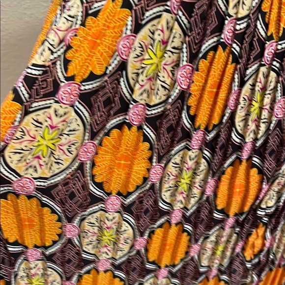 Orange and Purple  A-line Mini Skirt with Pleats - Picture 2 of 4